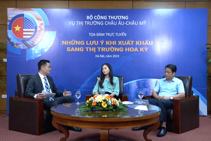 Tọa đàm trực tuyến "Những lưu ý khi xuất khẩu sang thị trường Hoa Kỳ"